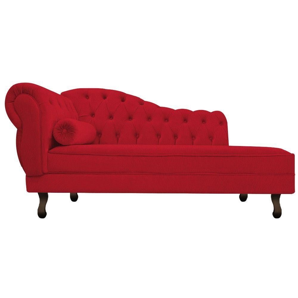 Recamier Diana 160cm Lado Direito Suede Vermelho - 1