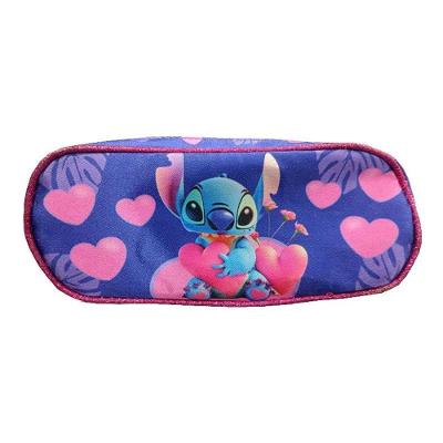 Estojo Escolar Infantil Triplo Stitch Roxo - Gv Bolsas