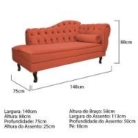 Recamier Diana 140cm Lado Esquerdo Suede Terracota - 3