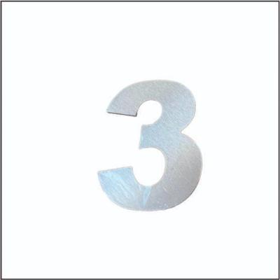 Numero Residencial Aço Escovado 13 Cm - Fundição Petrópolis Nº3