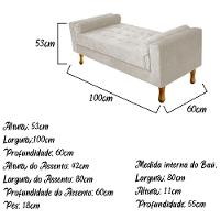 Recamier Baú Félix Solteiro 100cm Suede Bege - 3