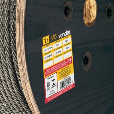 Cabo De Aço Af 5-32" Alma De Fibra 6x7 Galv C- 100m Vonder