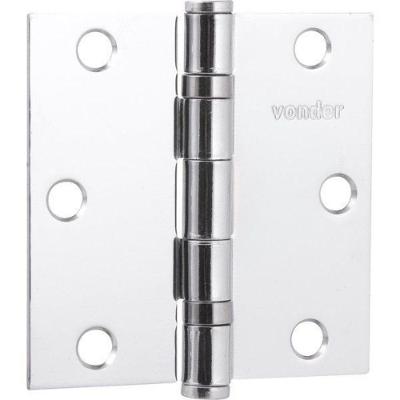 Dobradiça P- Porta 3.1-2 Aço Carbono Cromado C- 3 Pç Vonder