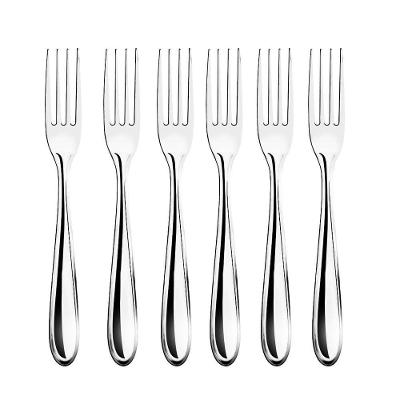 Jogo 6 Garfos De Mesa Aço Inox Premium Design Lagoa Clássico - Tuut