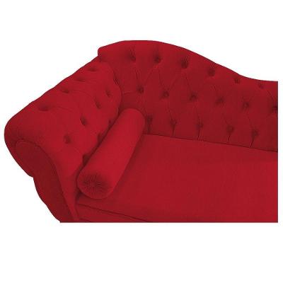 Recamier Diana 185cm Lado Direito Suede Vermelho
