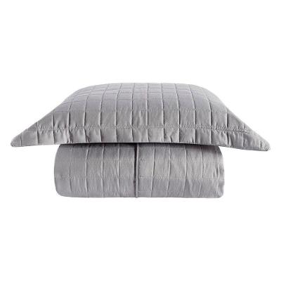 Cobre Leito Matelassê Percal 300 Fios Basic Solteiro 02 Peças 100% Poliéster - Cinza