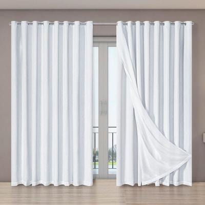 Cortina Tecido Blecaute Com Voil Gaze De Linho 4,00m X 2,70m 100% Poliéster - Branco