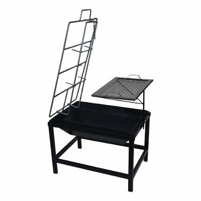 Churrasqueira Lareira Fogo De Chão De Aço Carbono E Grelha