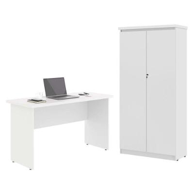 Mesa De Escritorio Com Armário 2 Portas Pampulha Branco
