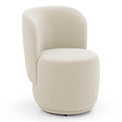 Poltrona Orgânica Decorativa Living Molly Bouclê Bege - Desk Design