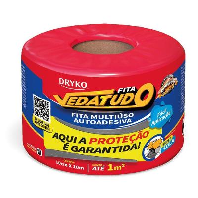 Fita Vedatudo 10 Cm Cinza - Fv10-cinza - Dryko Fita Veda Tudo 10cm Cinza - Fvd10-cinza - Dryko