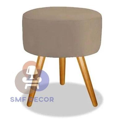 Puff Redondo Pés Palito Capuccino