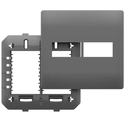 Placa 4x4 Com Suporte Para 2 Módulos Habitat Onix - 06445740 - Fame