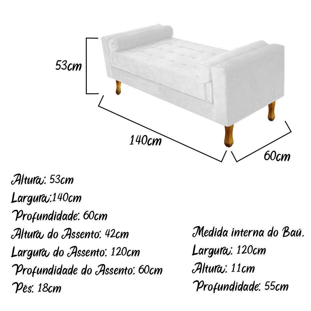 Recamier Félix Casal 140cm Branco - 4