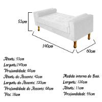 Recamier Félix Casal 140cm Suede Branco - 2