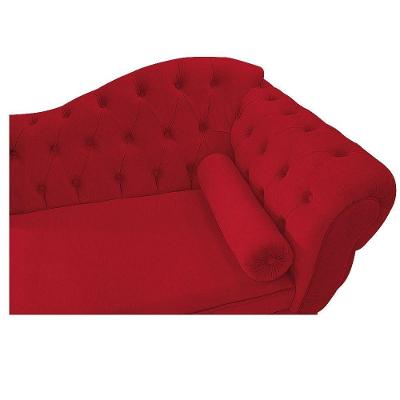Recamier Diana 185cm Lado Esquerdo Suede Vermelho
