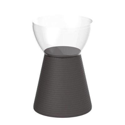 Banqueta Sili Im In área Externa E Interna Policarbonato Incolor E Cinza Mushroom 44,4 Cm (altura)