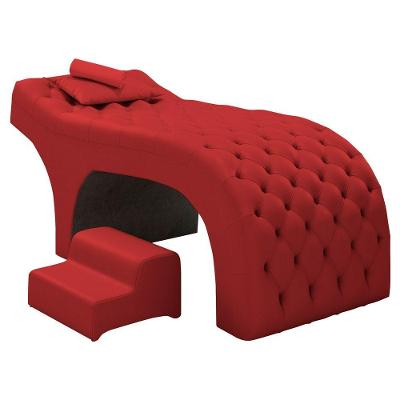 Maca Salão De Beleza E Puff 190X70Cm Sintético Vermelho