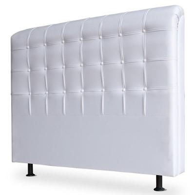 Cabeceira Estofada Cama Box Casal Queen Louise 160cm Branco