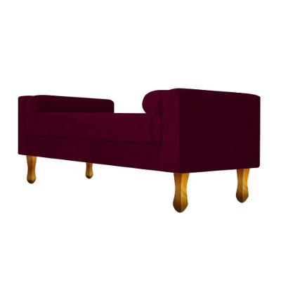 Recamier Félix Solteiro 100cm Suede Bordô