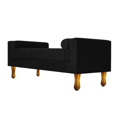 Recamier Félix Solteiro 100cm Suede Preto