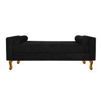 Recamier Félix Solteiro 100cm Suede Preto - 3
