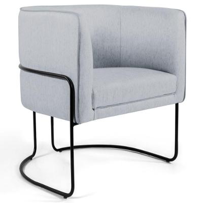 Poltrona Base Aço Betina C315 Linho Cinza Domi