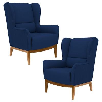 Kit 2 Poltronas Milena B304 Azul Marinho
