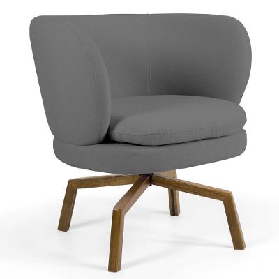 Poltrona Melissa Base Ka Giratória Castanho Cinza Escuro