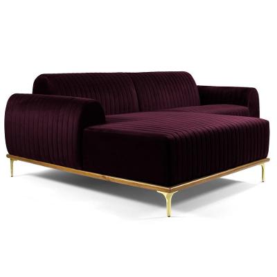 Sofá 320cm 5 Lugares Chaise Esquerdo Pés Gold B-292 Uva
