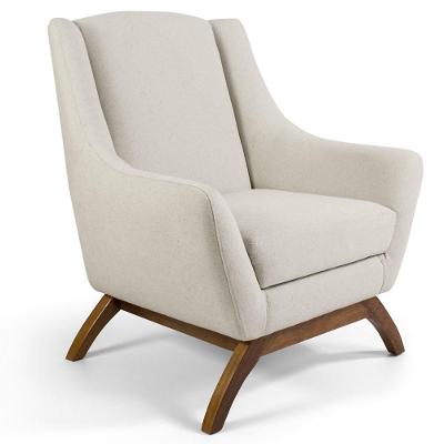 Poltrona Sala De Estar Base Manu Madeira Juliet B-370 Bege