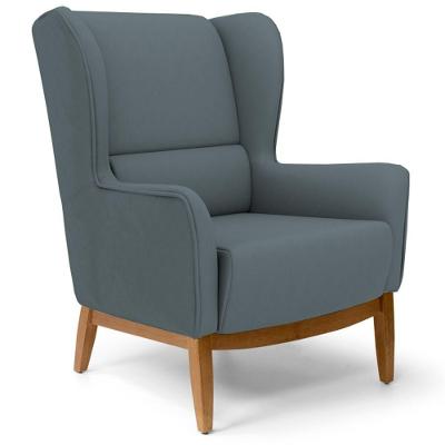 Poltrona Base Manu Madeira Milena C-03 Corano Cinza