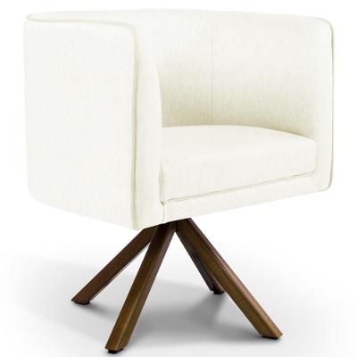 Poltrona Giratória Base Giromad Madeira C-26 Corano Bege