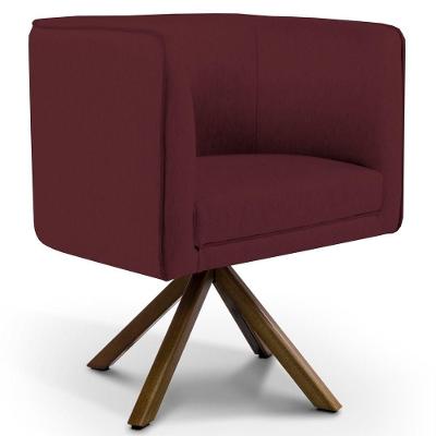 Poltrona Giratória Base Giromad Madeira B-278 Marsala