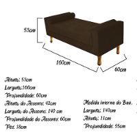 Recamier Félix Queen Size 160cm Suede Marrom - 2