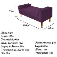 Recamier Félix Solteiro 100cm Suede Roxo - 3
