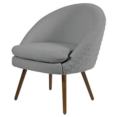 Poltrona Decorativa Sala De Estar Pés Palito Rafa C-416 Linho Tressê Cinza Escuro - Domi