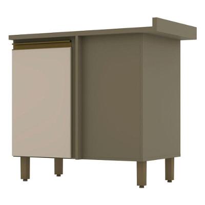 Balcão De Cozinha évelin Canto Reto Duna Cristal - Henn