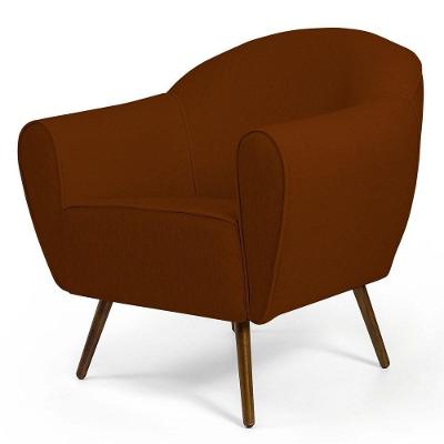 Poltrona Nina Pés Palito Madeira B-235 Terracota