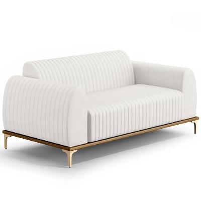 Sofá 210cm 3 Lugares Base Gold Molino D06 Pu C-12 Branco