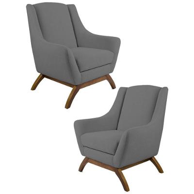 Kit 2 Poltronas Juliet C416 Cinza Escuro