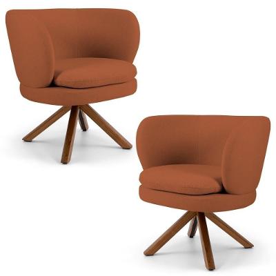 Kit 02 Poltronas Melissa Base Giromad Giratória B-262 Telha