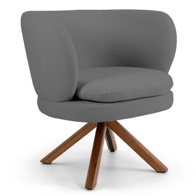 Poltrona Melissa Base Giromad Giratória C-416 Cinza Escuro