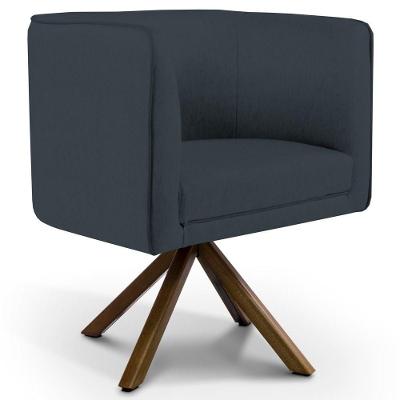 Poltrona Giratória Base Giromad Madeira Betina C-465 Chumbo