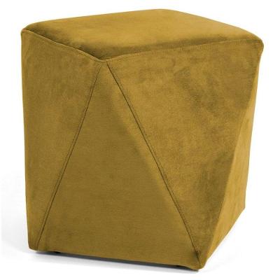 Puff Decorativo Ametista B-279 Veludo Amarelo