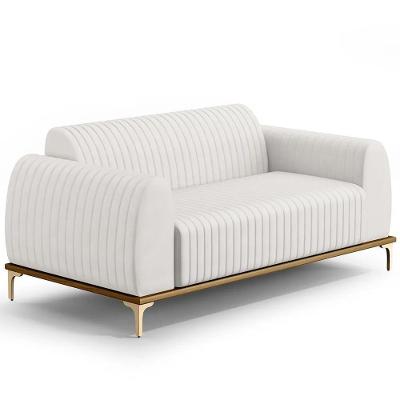 Sofá 150cm 2 Lugares Base Gold Molino D06 Pu C-12 Branco
