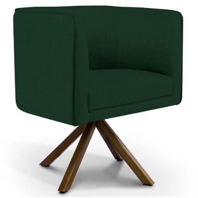 Poltrona Giratória Betina B303 Veludo Verde Musgo Domi