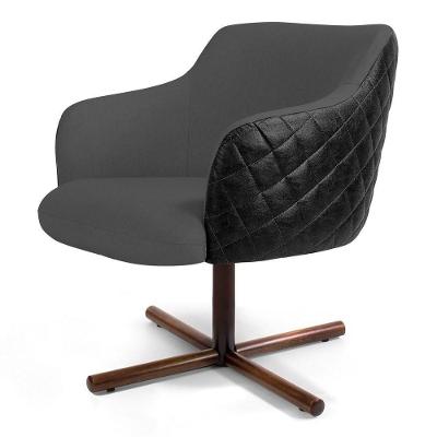 Poltrona Jade Xis C416 Corano Tressê Cinza Escuro