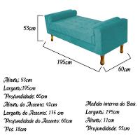 Recamier Félix King Size 195cm Azul Turquesa - 3