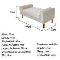 Recamier Félix King Size 195cm Bege - 2